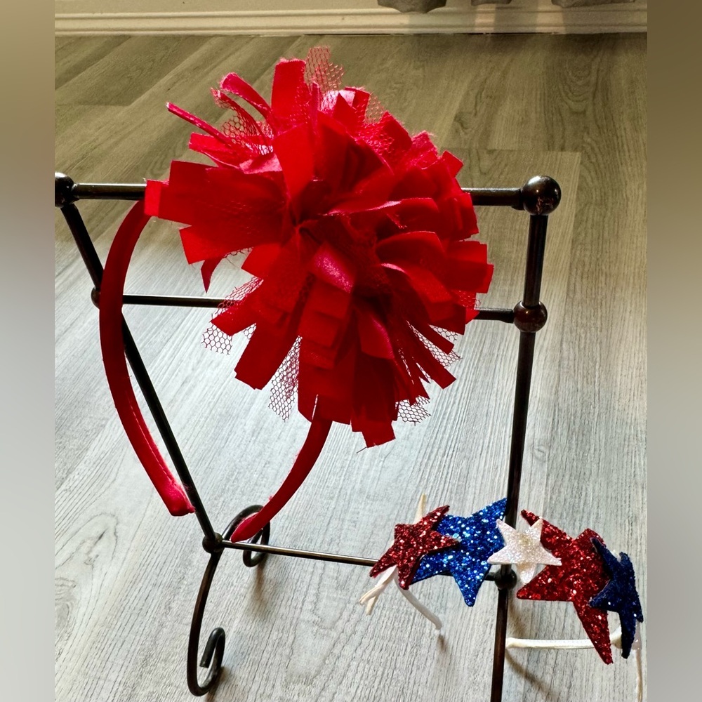 Patriotic Girls Headband 2 pcs Bundle. July Forth Hair Accessories.